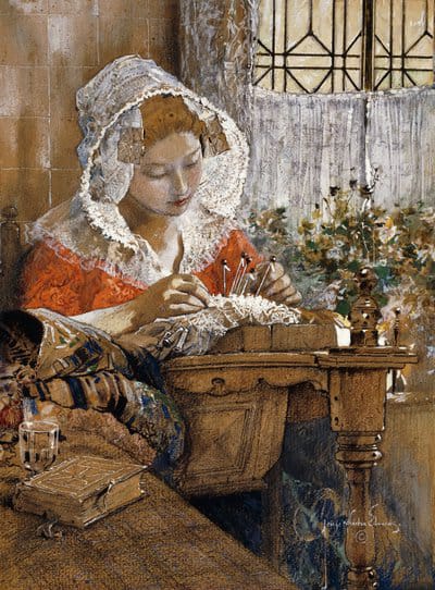 Bonjour!

🎨George Wharton Edwards
"La dentellière" 1925 Gouache, pastel et crayon sur papier brun.

《Toujours la dentellière à son ouvrage apporte,
Avec un grand talent l’amour en quelque sorte.
Elle existait hier,mais renaît aujourd’hui》
✒️Georges COLIN
1929–89
<a href="/herzogpetra95/">Petra Herzog</a>