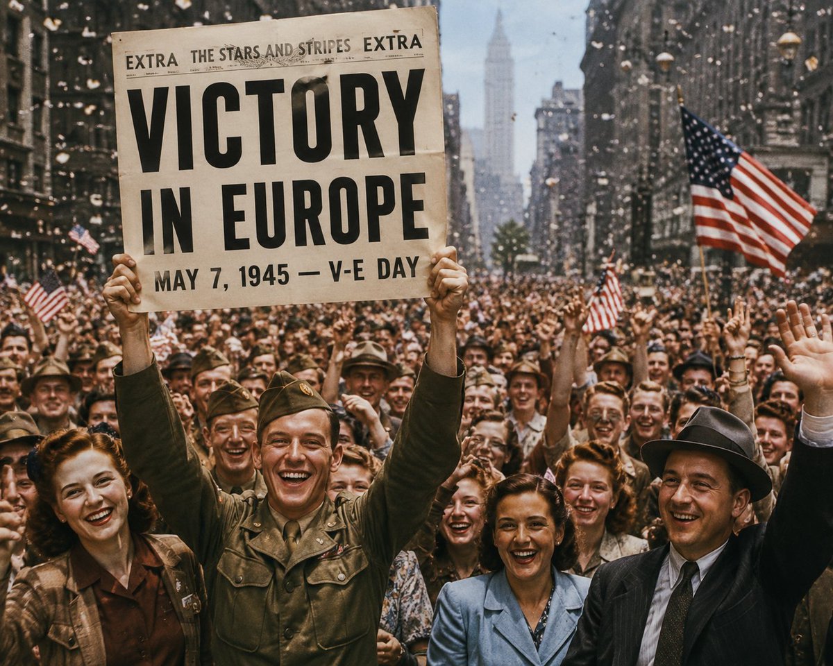 EasyHomeShopUS's tweet photo. Today in History: The  End of World War II in Europe (1945)
https://t.co/FWT3BrNygN https://t.co/xG1o53c7St