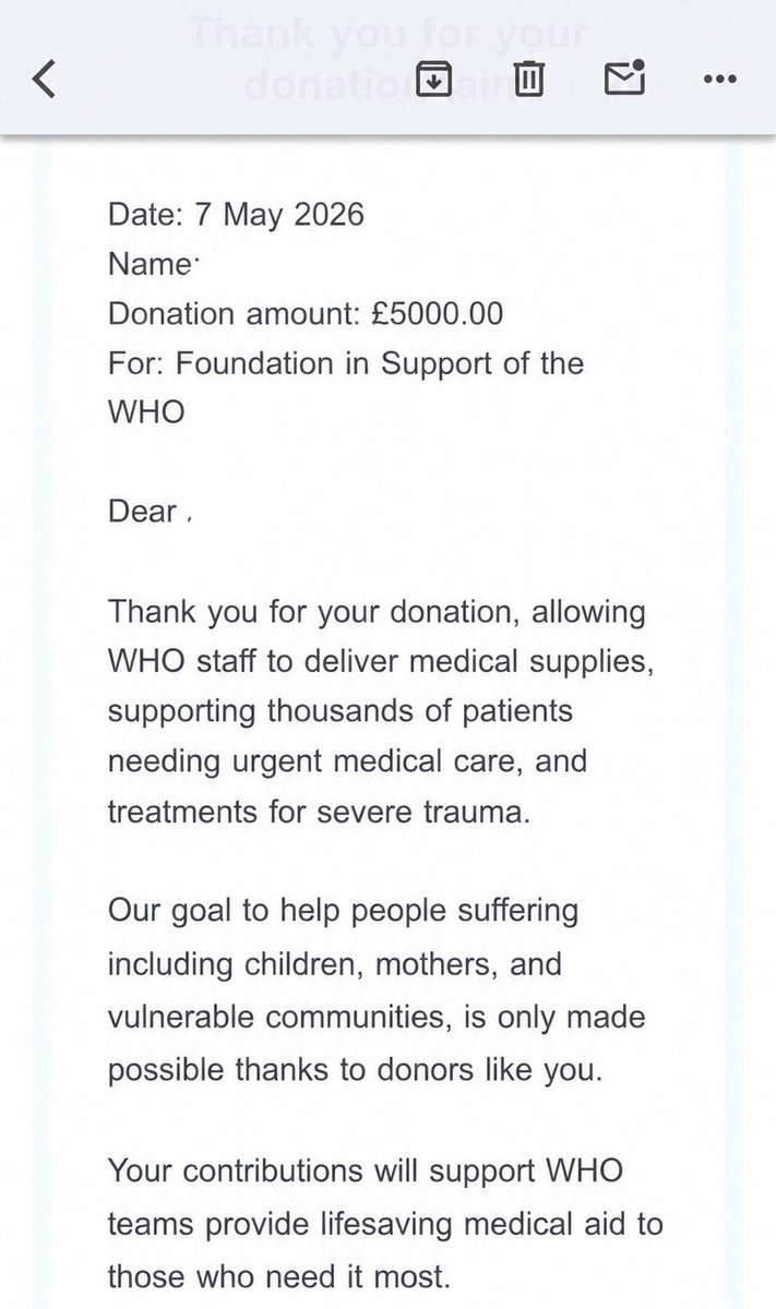 HantaVirusol's tweet photo. 2nd Donation to @WHO ✅

That takes our total amount donated to £5663 / $7699 !

From a token that started out as just a narrative, growing into something much bigger than all of us ❤️

We have beaten numerous waves of FUD but continue to smash ATH’S

Website: https://t.co/rpQpC7R6QB

Our main goal is to raise awareness and aid victims who may need it. @WHO does that all for us.

Thanking the community for all the support so far 🎉
