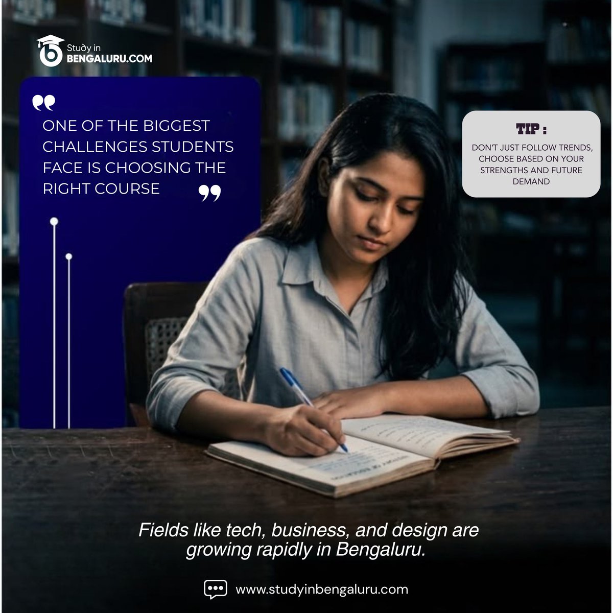 Studyinbengalur's tweet photo. Choosing the right course can shape your entire future.
Don’t follow trends — choose what fits your passion and goals.

Bengaluru is full of opportunities. Make your move wisely.

#StudyInBengaluru #CareerChoices #FutureReady https://t.co/uVGRwcOCai