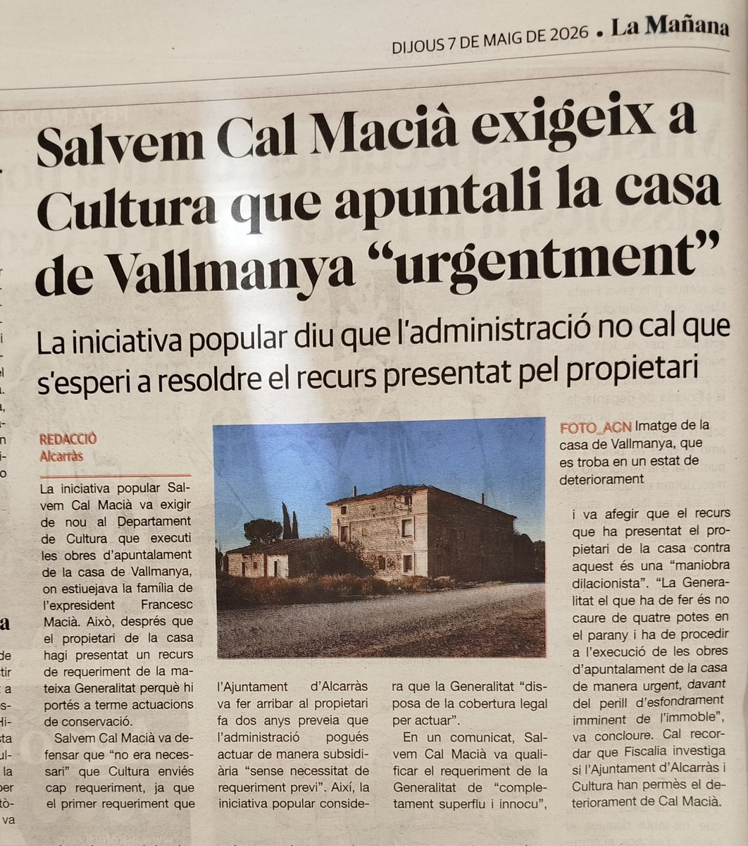 #SalvemCasaVallmanya tweet media