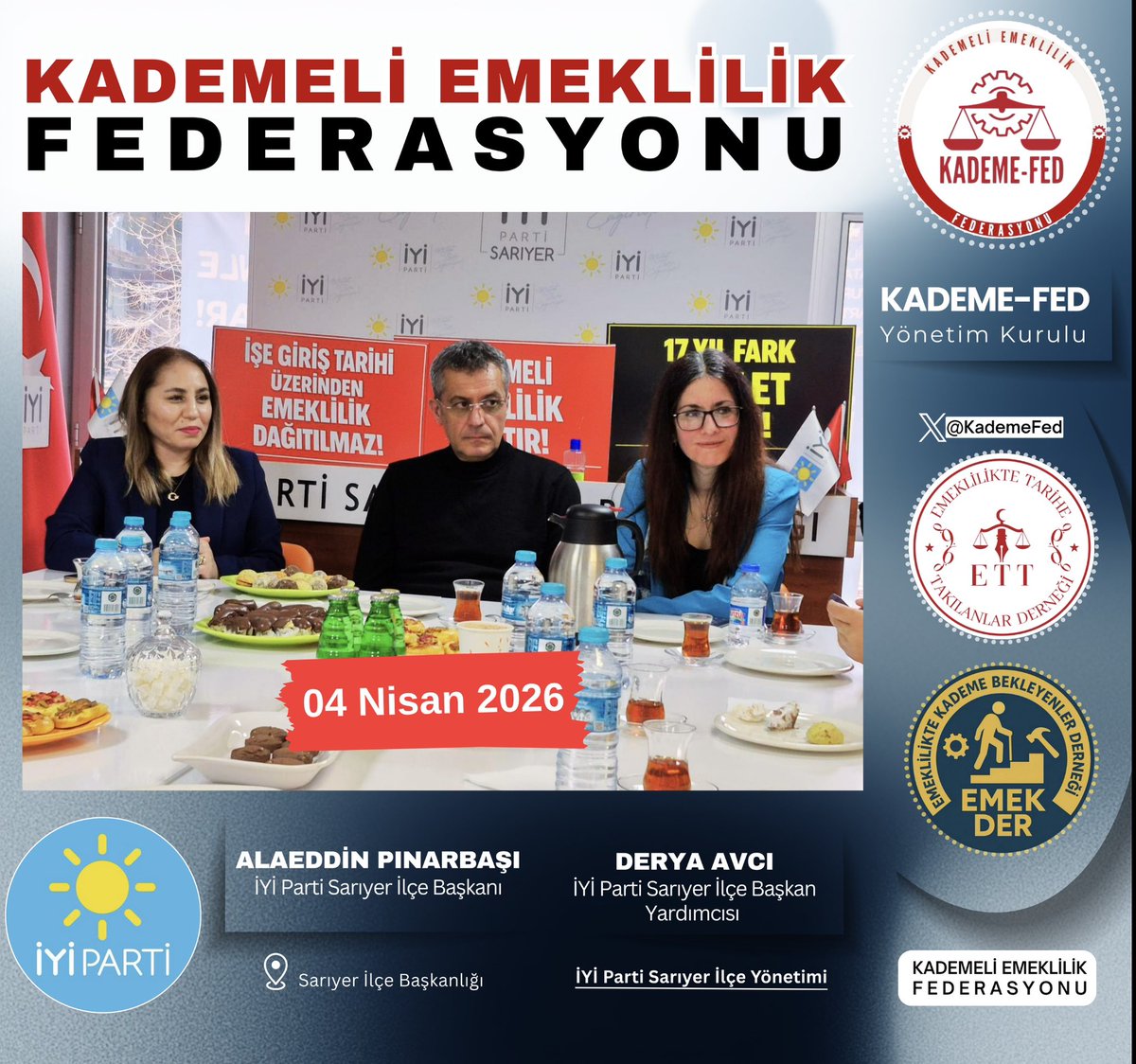 OguzEtt's tweet photo. @nowhaber Bir nesil emeklilik hayali kuramıyor. 60 yaş bu ülke şartlarında çok geç bir yaştır. Kademeli sistemle bu yaş makul bir seviyeye çekilmelidir. 
🛑 Kademe-FED

@iyiparti
@MDervisogluTR
@nowhaber
@karagozilker
#HuzurYok
@KademeFed
@ETTDER1999
@EmekDerResmi
#EmeğinTakvimiOlmaz https://t.co/A5LMsfIVfW