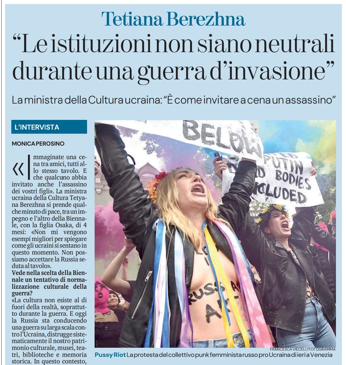 Oggi tutta la redazione de LaStampa alla Biennale con le tette scarabocchiate al vento, per censurare l'arte come facevano i nazisti: per la democrazia, la libertà e il IV Reich Europeo.

Ovviamente per Israele questo non vale mai, giusto?

#RassegneStampaDalRincoglionitico