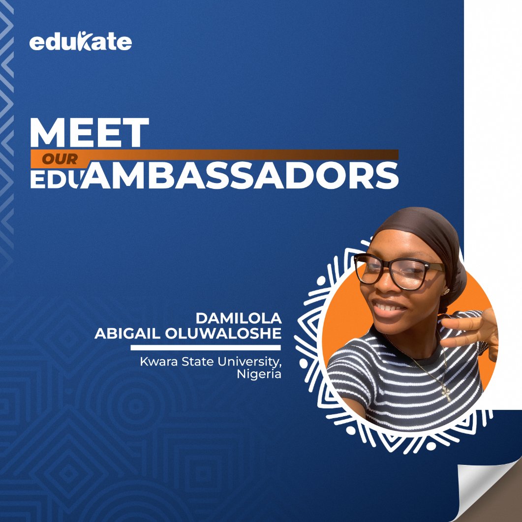 edukateafrica's tweet photo. Every growing community needs people willing to show up for it.
Meet Abigail, one of our EduAmbassadors supporting students and helping them stay aware of whatโs available through Edukate.
Glad to have you in the community!
#onestudentatatime #StudentVoices #CampusLife https://t.co/jS8kXOGwSR