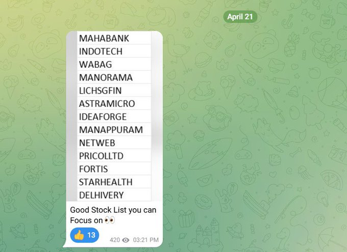 SMFdalta's tweet photo. Important update 👇

New stock list will be shared in the group

Those who join on time
get the real edge 👀 https://t.co/usNPlA9xvt