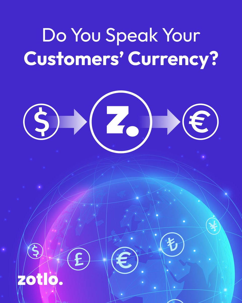 zotlocom's tweet photo. Nothing stops a sale faster than a price tag in a foreign currency. It creates hesitation, confusion, and cart abandonment.
We act as your universal financial translator.

Use local currencies with Zotlo, expand your reach today! https://t.co/3jqenf8Zcz