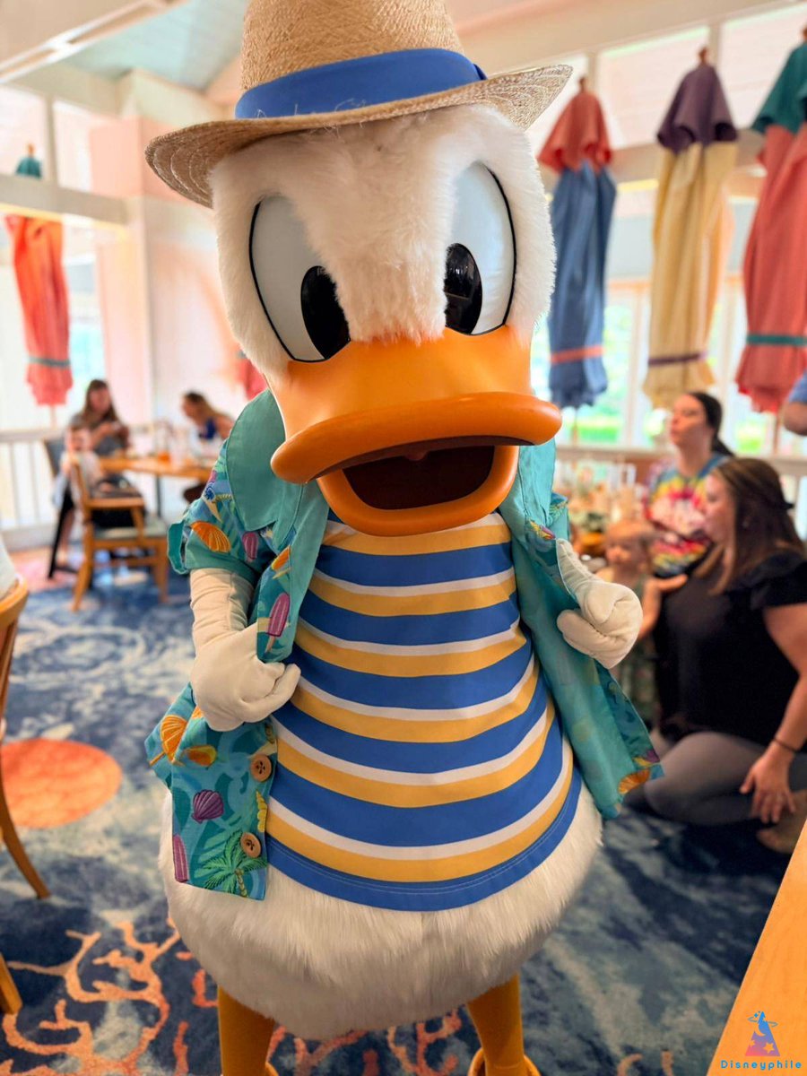 DisneyphileLIVE's tweet photo. On a testé le Minnie's Beach Bash Breakfast au Cape May Cafe du Disney's Beach Club Resort et c'est... magique ! 🏖️✨

Minnie et ses amis en tenue de plage nous ont accueillis comme des rois. Photos, autographes, câlins... l’ambiance est ultra joyeuse dès le matin et les personnages sont très disponibles.