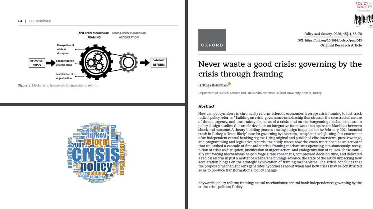 PolicySociety's tweet photo. How can policymakers in chronically reform-sclerotic economies leverage crisis framing to fast-track radical policy reforms❓

@HTolgaBolukbasi develops an integrative framework that opens the black box between shock and outcome👇

https://t.co/Bw6KbtlaY6 https://t.co/t5kvK1yCQp