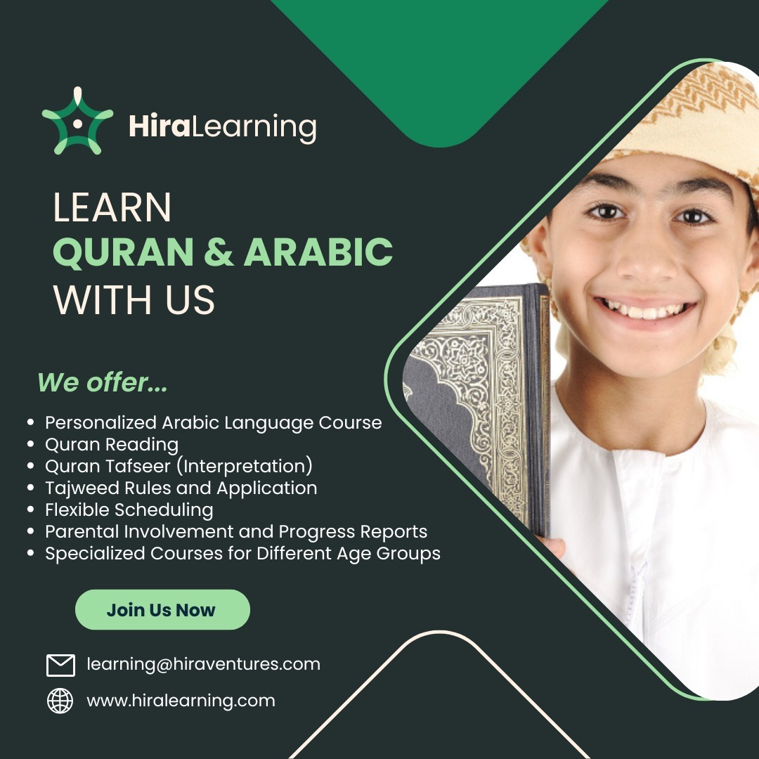 hiralearning's tweet photo. Unlock your child's potential with Hira Learning! 🌟

We offer specialized online courses in:
📖 Quran Reading &amp; Tajweed
🌍 Personalized Arabic Language
💡 Tafseer (Interpretation)

Join us today:
🌐 https://t.co/CjEs2Js5GK
#QuranLearning #ArabicLanguage #Tajweed #OnlineLearning https://t.co/KhkjibtWhF