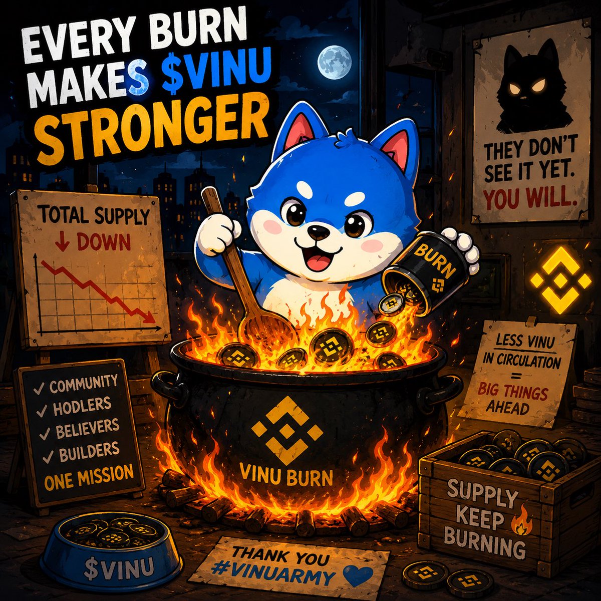 VitaPackCrew's tweet photo. Something strange is happening with $VINU lately… 👀🔥  

Every day more tokens disappear from circulation.  
The community keeps feeding the fire.  

Less supply.  
More attention.  
More people noticing. 🤫  

Feels like the #VINUArmy is cooking something dangerous. 💙 https://t.co/egGgDtcUmm
