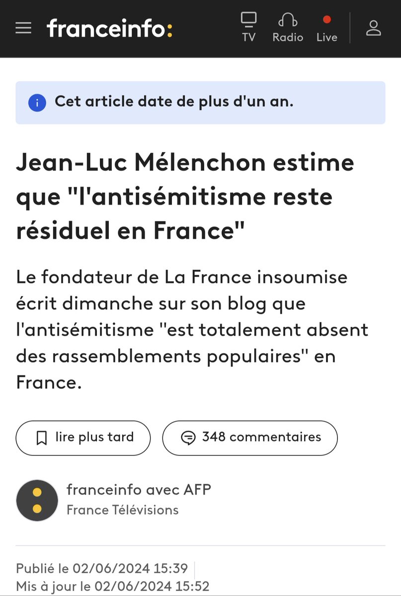 traductionauto's tweet photo. @Ilangabet Soutien à vous et honte aux antisémites et à leurs soutiens.
"contrairement à ce que dit la propagande de l'officialité, l' #antisémitisme reste #résiduel en France. Il est en tout cas totalement #absent des #rassemblements populaires". JLM 02/06/2024 🤢🤮 https://t.co/0QG0qPoZK6