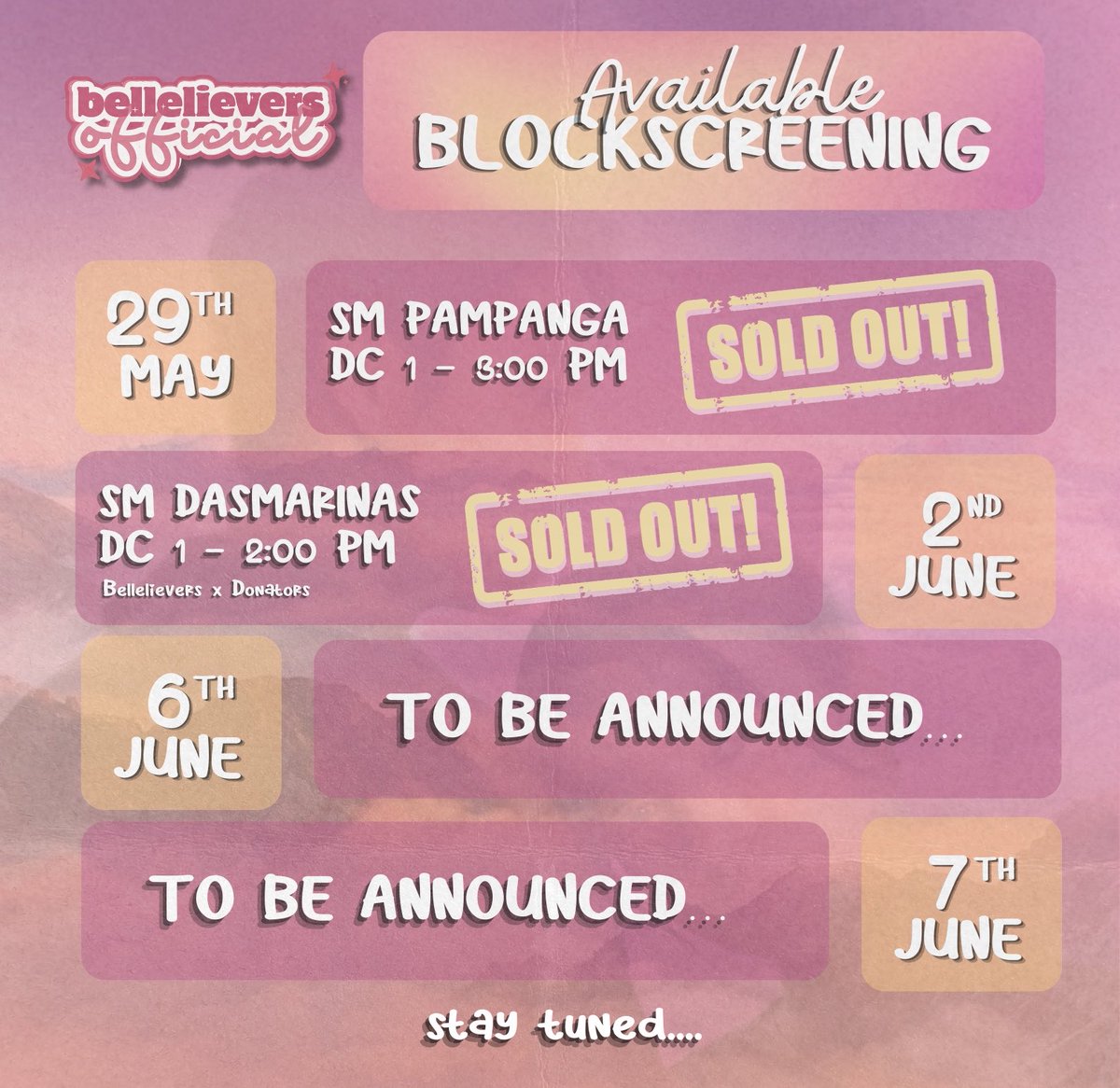 Our Cavite blockscreening for #TayoSaWakas is officially FULL and it’s all because of your overwhelming support! 🥹

Missed your chance? Don’t worry… additional blockscreening details will be posted soon 👀✨

Stay tuned! 🎬