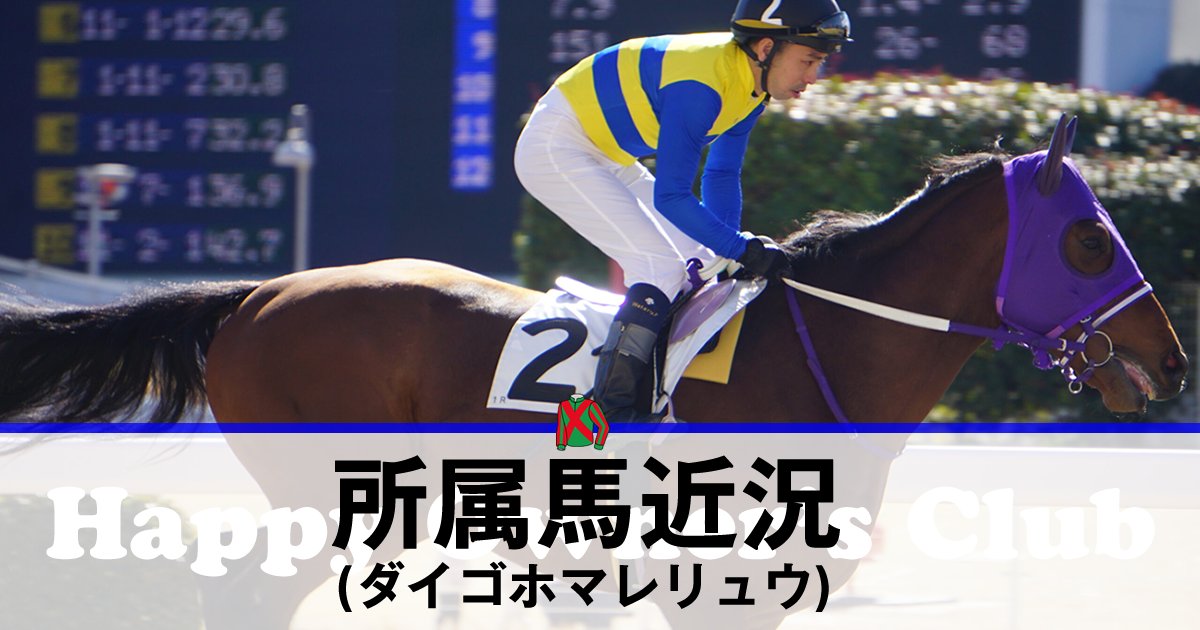 【所属馬近況】ダイゴホマレリュウ r.happy-owners.club/archives/3582