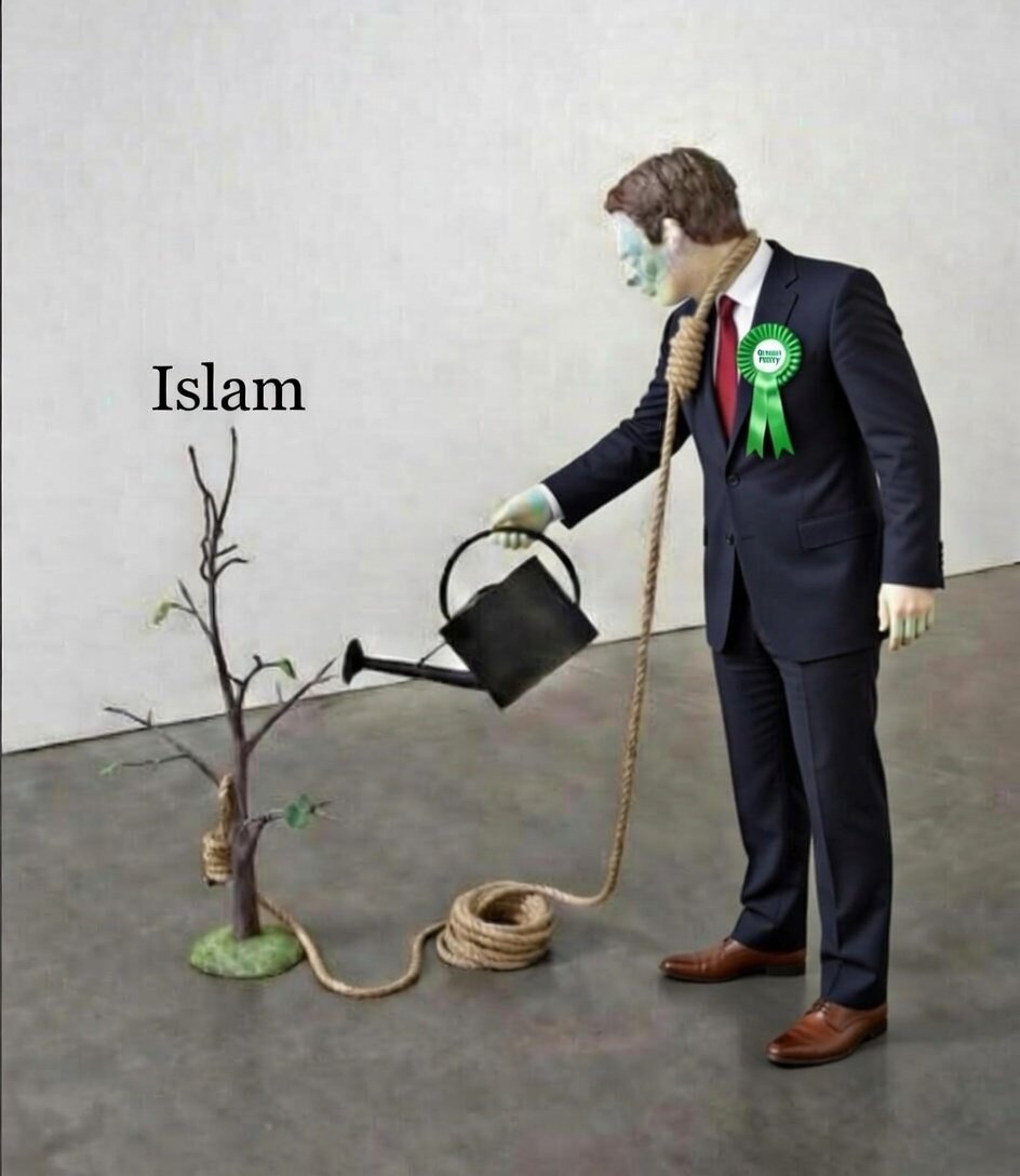 xsteve's tweet photo. @BasilTheGreat Green is for SUICIDAL EMPATHY 
#votegreen #greenparty https://t.co/RXdyYxMuyy
