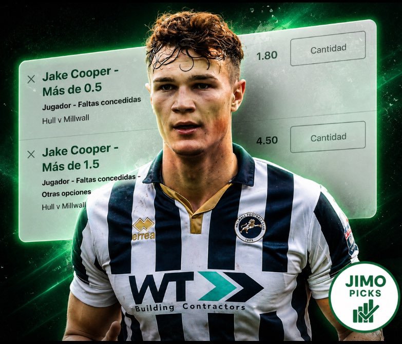 Jimopicks's tweet photo. Os dejo una 🪜muy top para mañana:

🟢1 falta cometida Jake Cooper
      Stake 1,5  (1,8)
🔴2 faltas cometidas Jake Cooper
      Stake 0,2  (4,5)

📊Jake cooper viene promediando 1,05 faltas por partido. Cumple en 15/20 como titular 👨‍💻

La clave: Su enfrentamiento directo ante el hull; donde cumple en 7 de sus últimos 8 partidos jugados ante ellos 📈

Más picks en mi canal: https://t.co/BthMg6qudP

Datos de @ValueStats_com