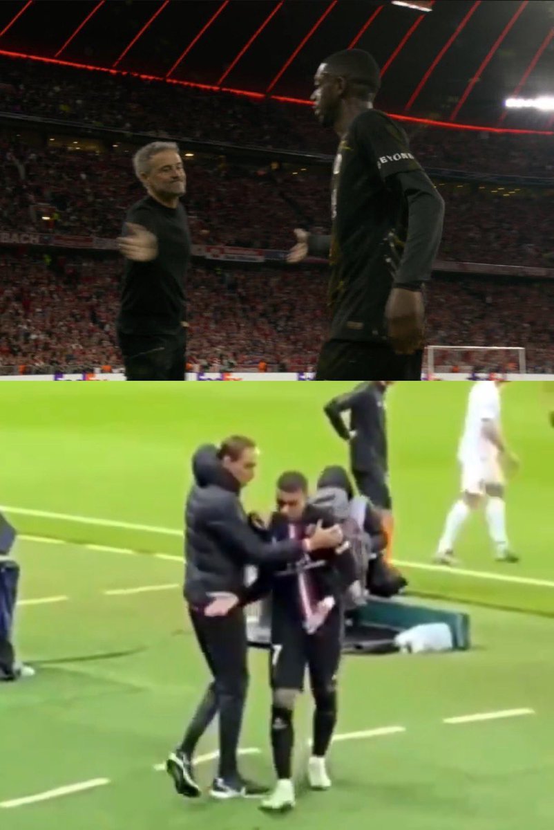 😳🚨 These images are currently going viral on Social Media.

Last night, the Champions League and Ballon d’Or winner Ousmane Dembélé was the first player to be taken off, in minute 60. He did not complain and went to support his teammates from the bench.

When Kylian Mbappé was