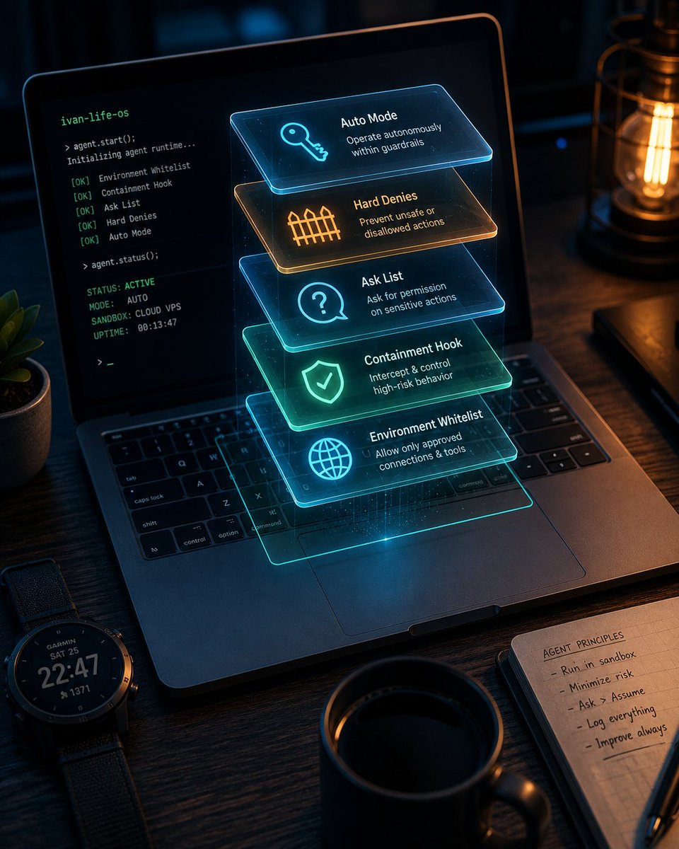 ivan_cre8s's tweet photo. I let Claude Code run my entire business on autopilot. Sales, marketing, ops, engineering.

The unlock is real, but only because I wired up a safety net first.

Here's the 5-layer model 🧵 https://t.co/RGLZDXPTjb