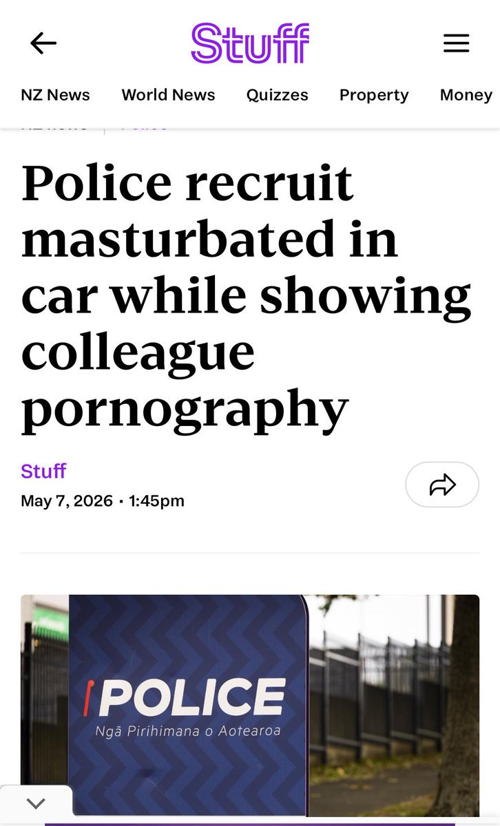 Seriously <a href="/nzpolice/">New Zealand Police</a>!!!

Something is seriously wrong with your recruiting system &amp; the culture in your department!
You are employing thieves, abusers &amp; perverts!!

Sort it out!

Police recruit masturbated in car while showing colleague pornography 
stuff.co.nz/nz-news/360975…