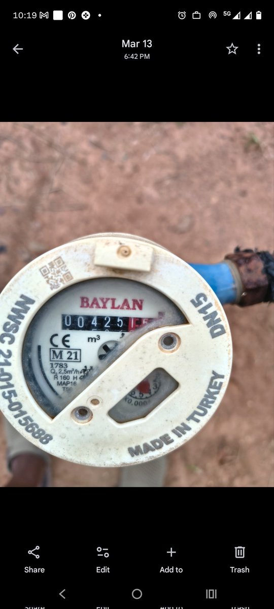 kwihk's tweet photo. How do I receive a bill of ugx 28,1337, yet I've had my meter turned off for over a month? Please look at the dates that I took the 2 pics of the meter readings. One from March 13 2026 and the other taken today. I've been using harvested water @nwsc #waterman https://t.co/VAaI01PvYa
