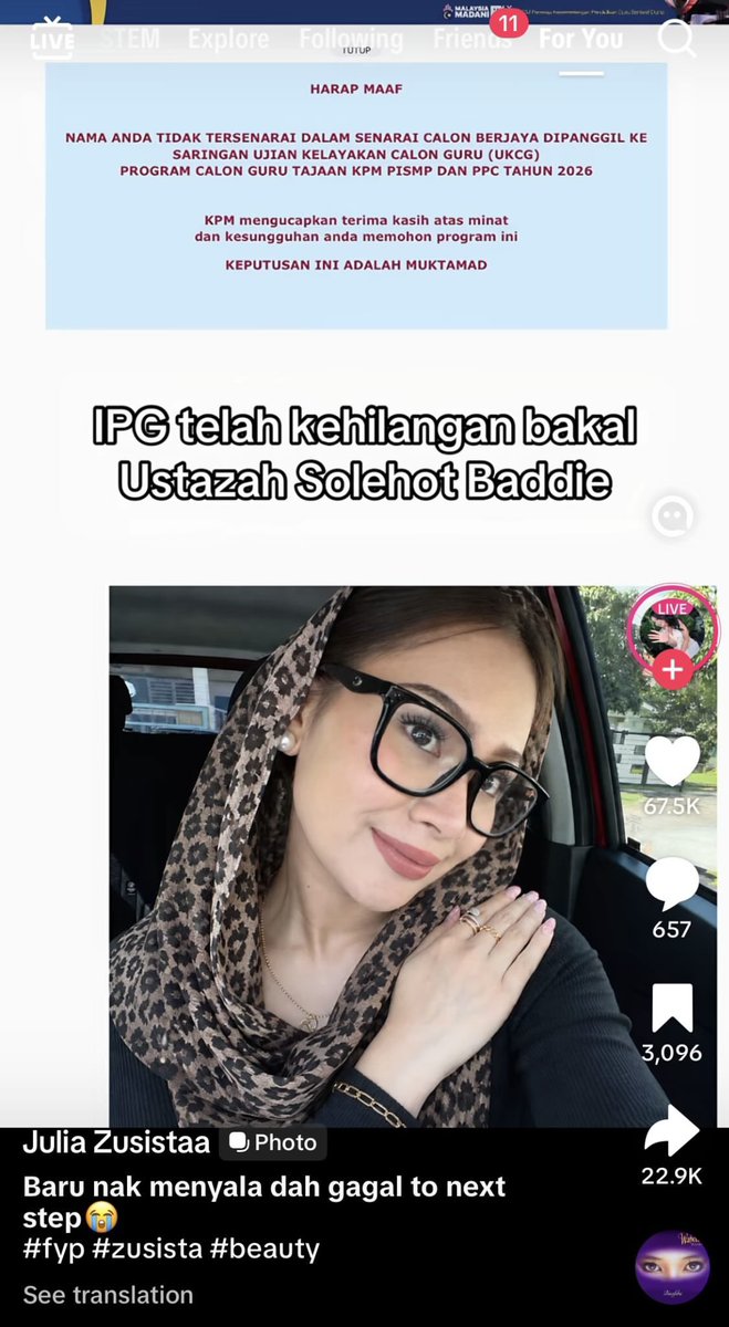 Rasanya IPG buat keputusan yang bagus! Ustazah solehot baddie apa sial macamni 😭