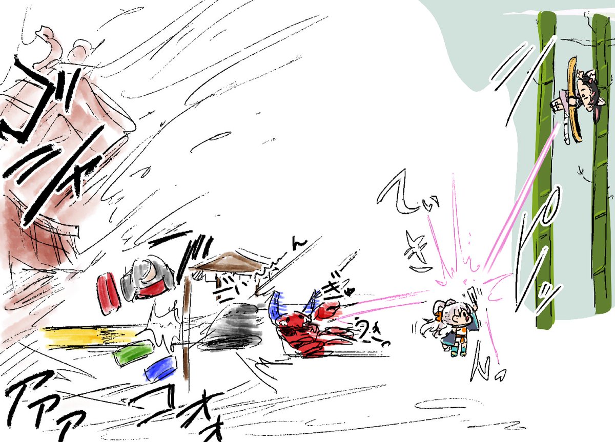 藤原妹紅 「ただただ描④」|アカのイラスト