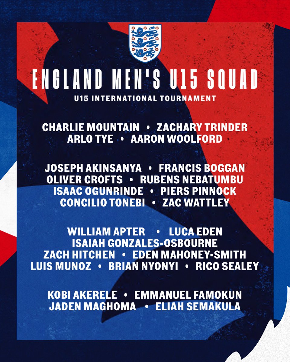 England's tweet photo. Our U15 #YoungLions squad set to compete in an international tournament in Croatia 👇