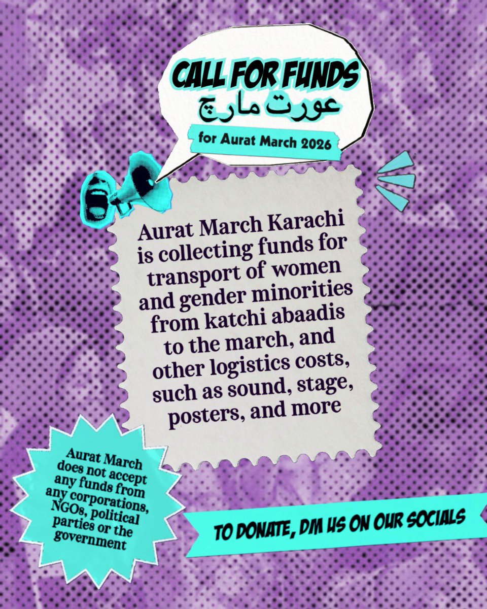 AuratMarchKHI's tweet photo. It’s essential for a deeply entrenched system that the working-class women are not just spoken about, but are present at the march. Many of them, esp those from katchi abaadis, can’t afford to come on their own. We raise money to arrange transport so their voices can be heard. https://t.co/cr4DdEVkQq