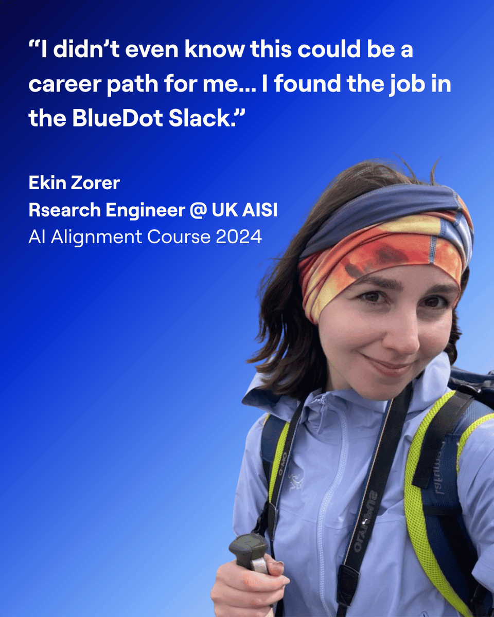 dewierwan_'s tweet photo. Ekin didn't know AI safety was a career path for her.

Five months later, she was at UK AISI.

She found the job in our Slack. https://t.co/A61DjiZKpx