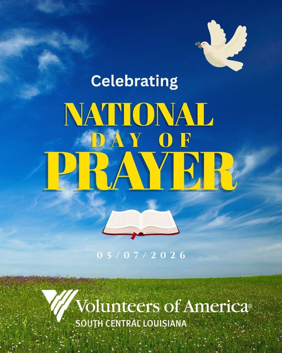 VOASCLA's tweet photo. As a church without walls, VOA South Central Louisiana invites you  join us in celebrating this National Day of Prayer.  This year's  theme is "Glorify God Among the Nations—Seeking Him in All Generations".  God bless you all! https://t.co/cCBg91hpFt