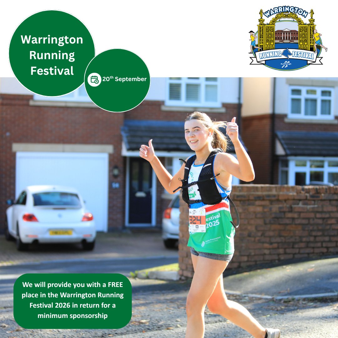 _StRoccos's tweet photo. Run for #TeamRoccos in the 2026 Warrington Running Festival 💚

Book your free place today by visiting https://t.co/FMFzSfLMrc... and run a 10k, Half Marathon, or 1.6k Fun Run in and around Warrington Town Centre. https://t.co/9T9HrmqJBR