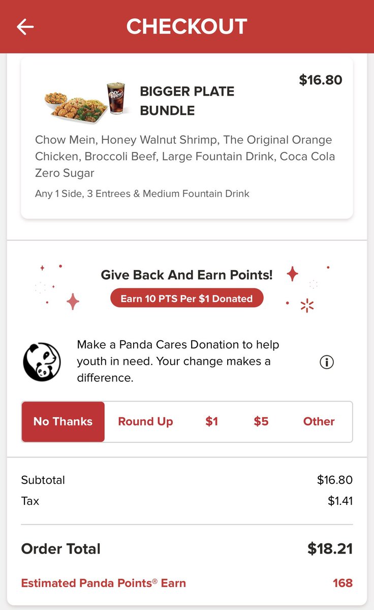 DebraInVegas's tweet photo. @FoodPleaser Have you looked at the price of Panda lately? I saw a 3 item meal “bundle” (saves a whopping $.20 vs ordering a med drink separately)…with 1 shrimp item &amp; tax, my jaw almost hit the floor when I saw it was nearly $20!!! 😳

I MUST be mistaken, right?!? 

NOPE! 😑 https://t.co/na50igGmPB