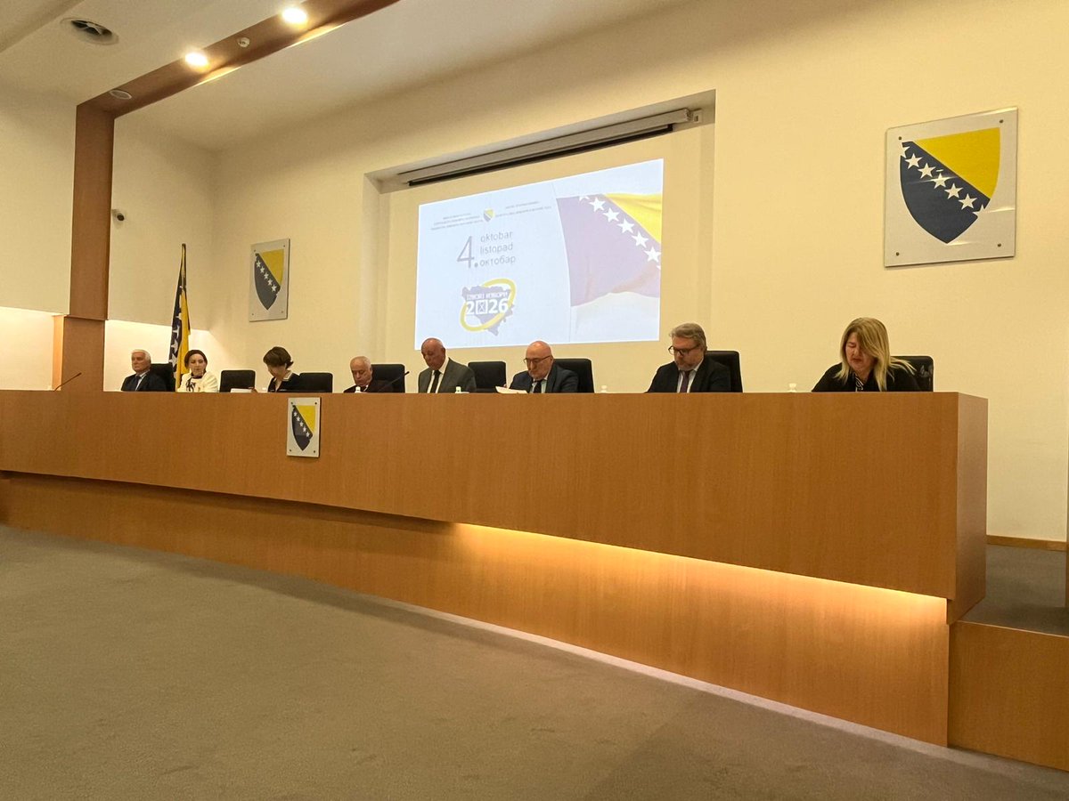 IZBORI_BA's tweet photo. 🗳️ #CECBiH has officially called the 2026 General Elections, to be held on 4 October 2026. A total of 3,414,364 voters are registered. More info, deadlines and election procedures 👇
 https://t.co/LVX0fHEob4 https://t.co/OFfv7cqUm8
