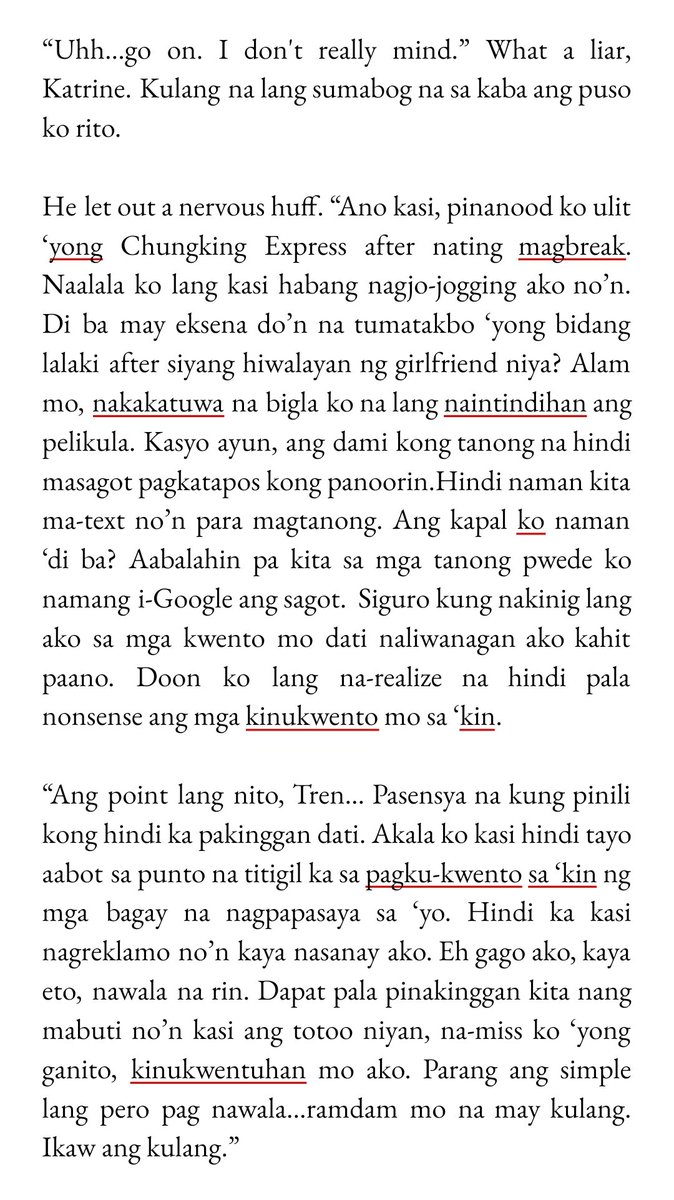 lengsungit's tweet photo. most of the new readers probably know me for writing fluff, smut, and AU fics now, but there used to be a time when all i wrote were lonely exes finding their way back to each other over and over again 🤣

bigla kong na-miss ang sad lengsungit era kaya eto, bringing back a personal fave of mine: mong and trine of be kind, please rewind 😊