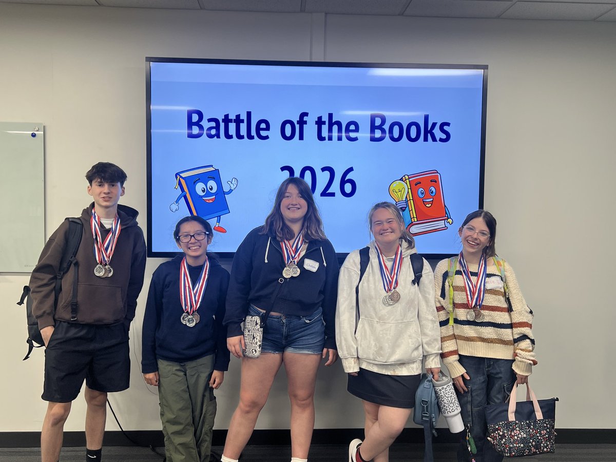WestsideMiddle's tweet photo. On May 5, WMS proudly sent 3 teams to compete in the Battle of the Books at ESU3. We're thrilled that all three Westside teams were competitive and earned awards in at least two categories!
Congratulations to all of our readers and competitors for a fantastic day! https://t.co/c0GJzXVR5t