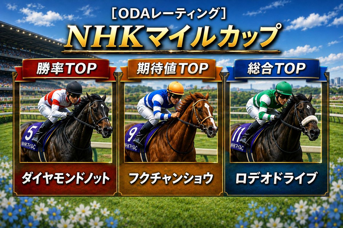 ОDAレーティング］NHKマイルカップ 👑総合TОP ロデオドライブ いい