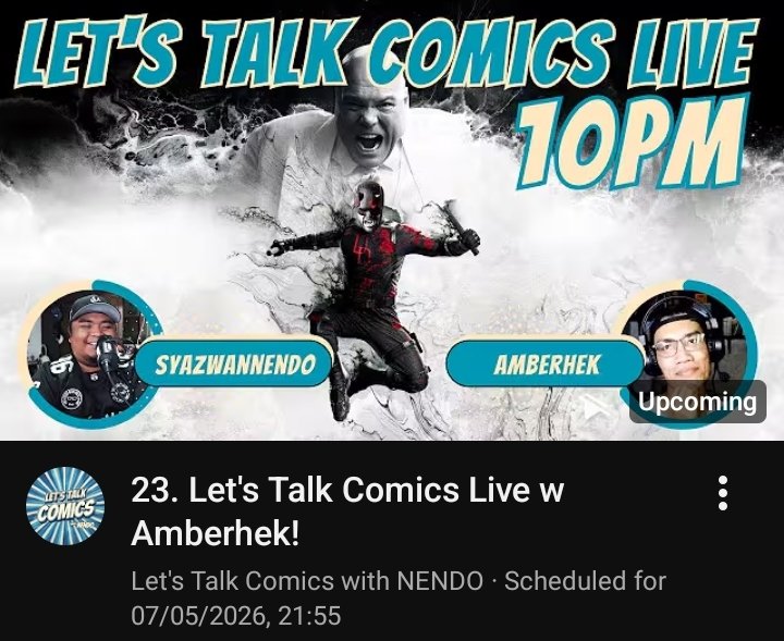 WONDER MAN LAGI BEST DARIPADA DAREDEVIL BORN AGAIN SEASON 2?!?!

Malam jom lepak &amp; borak pasal Daredevil Born Again S2 dekat live YT Let's Talk Comics with <a href="/realsyazwanendo/">NENDO🎩</a> Jam 10 Malam!

Link YT ⬇️
youtube.com/live/DFW2vqkZ-…

AIYEM DEYDEWEL!!!!! 😈