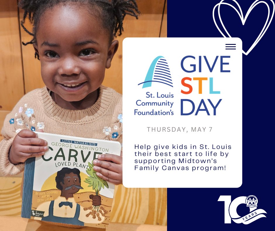 MidtownCS's tweet photo. Today, when you support Midtown on Give STL Day, you help every child in our Family Canvas program walk into kindergarten confident, prepared, and ready to thrive by age 5!

Visit https://t.co/KWaP2Rut40. https://t.co/StDuWKCc8z