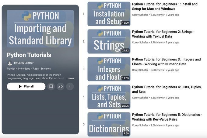 Best YouTube Courses for Python Python (MIT) https://t.co/VgHic5bMOS ...