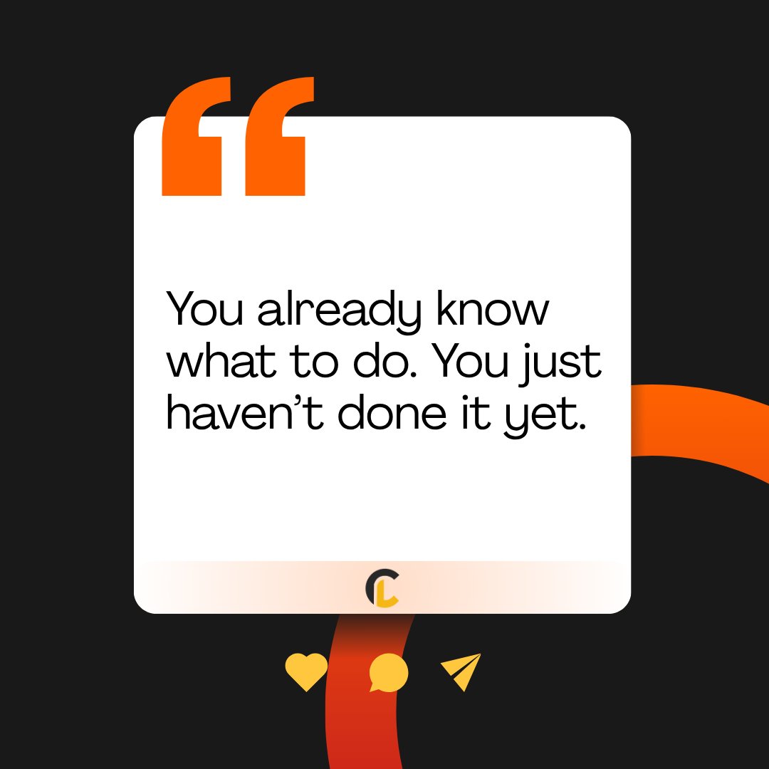 Collin_Lynch's tweet photo. You already know what to do. You just haven’t done it yet.

#actionwins #getmoving #nodelay #executionmode #collinlynch https://t.co/azJljm0r1Q