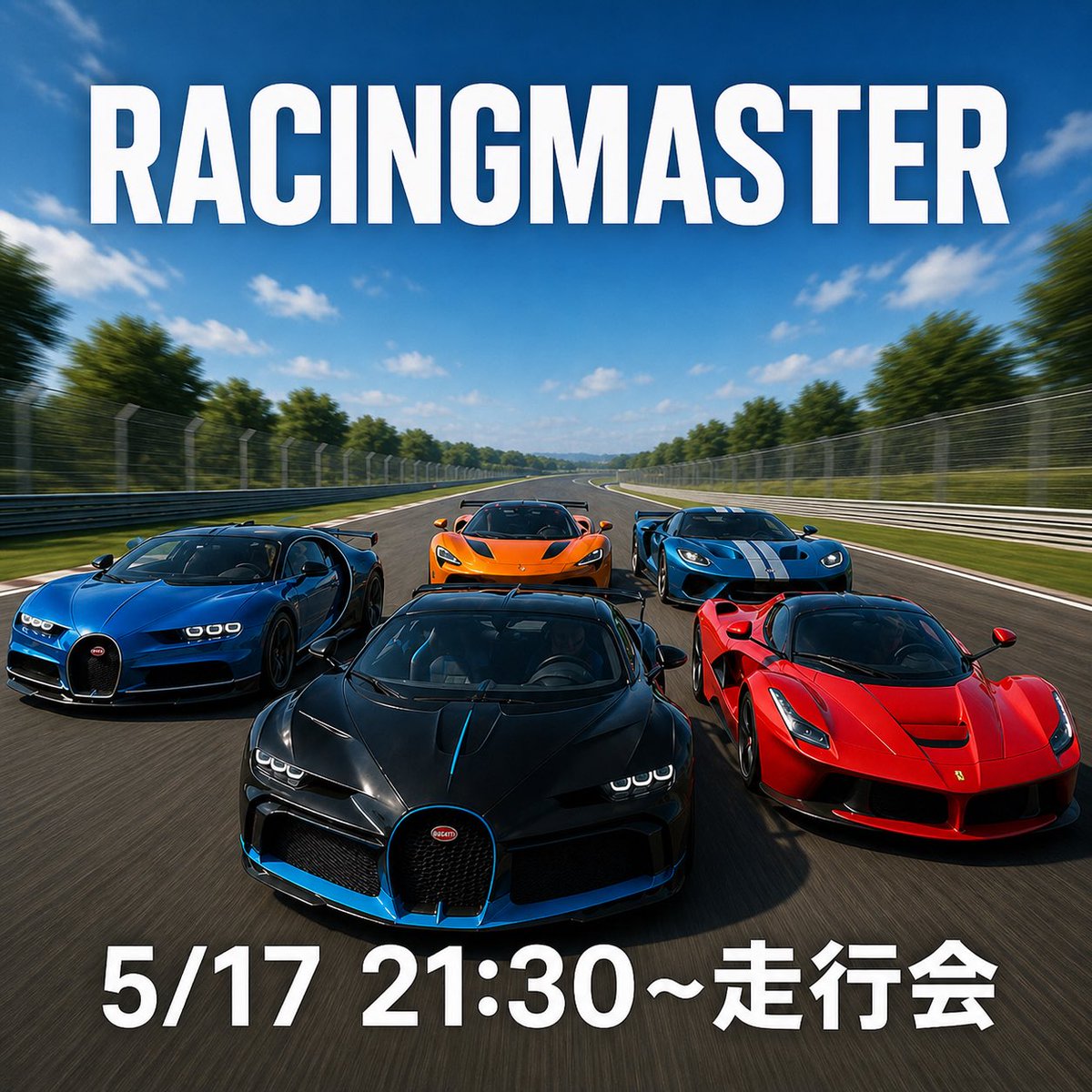 🌟5/17 21:30~走行会🌟
自由に参加OK！

第2回レーシング部門の日程決まりました！
気になる方は、ちょこちょこ配信ぶん回してるので聞きに来てね🌟

仲良し&amp;過去大会出場者が優先になります！
詳細や日時は私へ連絡または配信へ！
私の方からも順次招待状をお送りします🌟