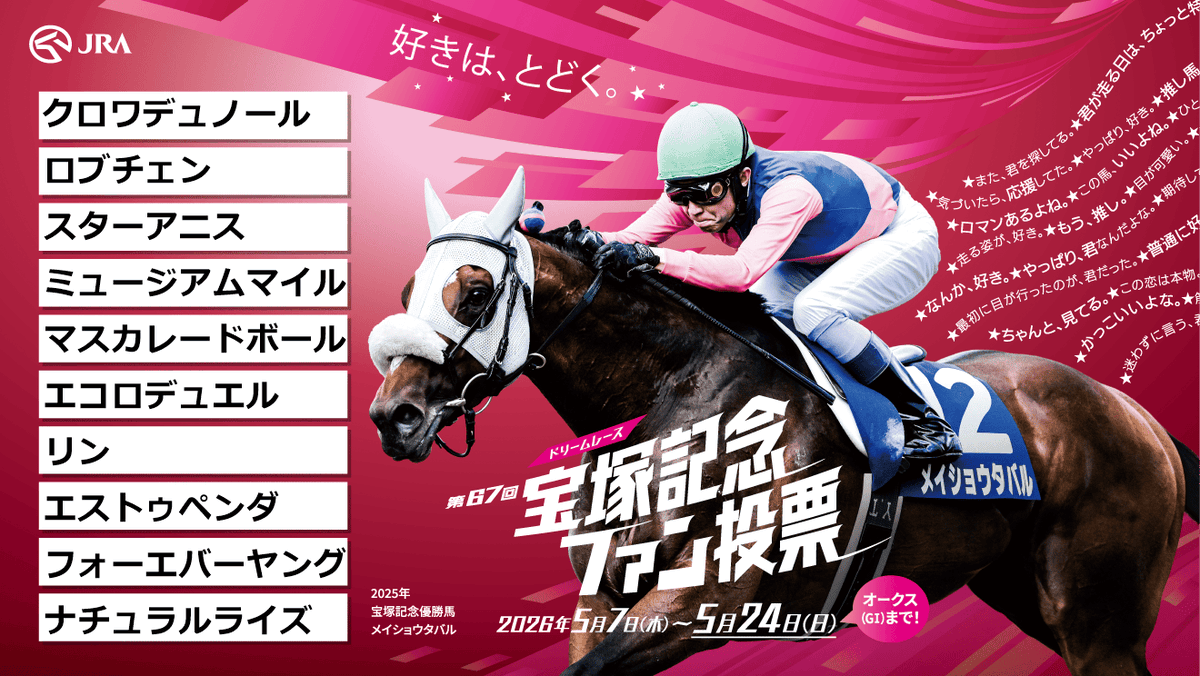 3_MO613's tweet photo. 宝塚記念ファン投票実施中！
下記URLからキャンペーンに参��して、
#えらべるPay をゲットしよう！
https://t.co/HkPWyfFTnL
@takarazuka_fv

#宝塚記念ファン投票
#宝塚記念
#宝塚記念今年は6月14日 https://t.co/ZNoaH7sWko