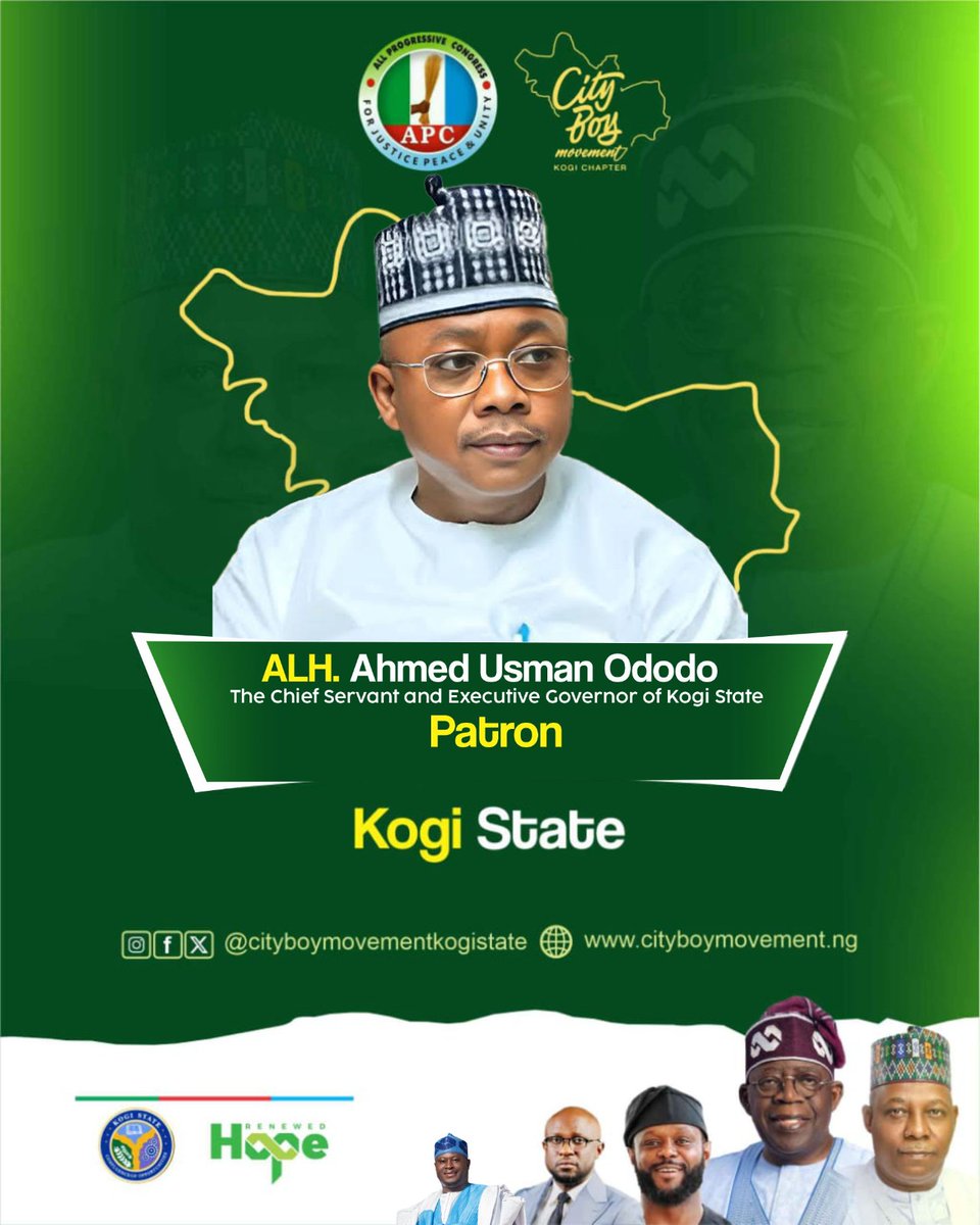 markogahGRC's tweet photo. City Boy Movement Kogi State has Announced the Chief Servant and Executive Governor of Kogi State, Alhaji Ahmed Usman Ododo as Patron.
#cityboymovement
@kokomatic @officialABAT @OfficialAPCNg https://t.co/tUe3y6HHO1