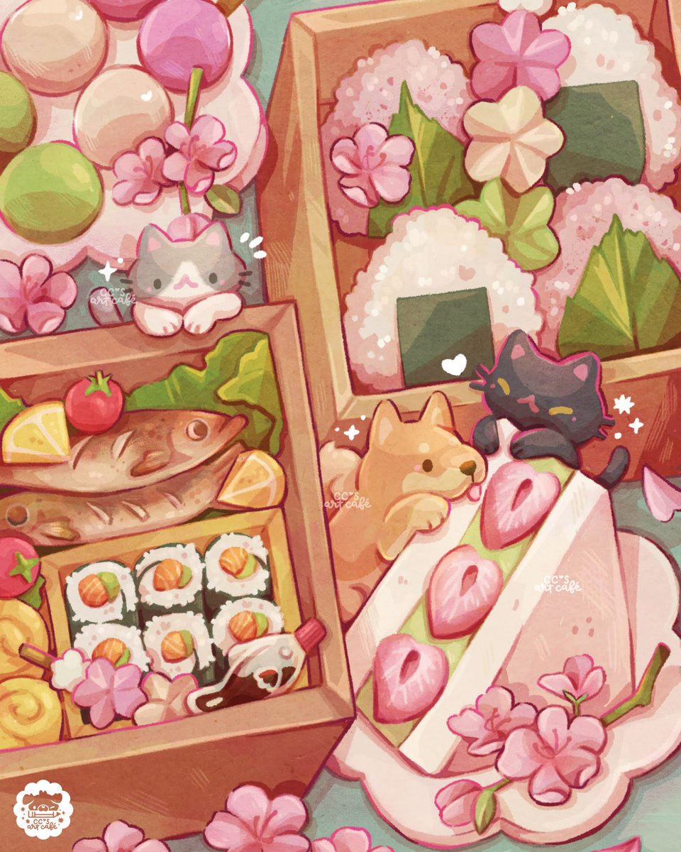 Let's have a bento picnic and see the cherry blossoms together 🌸🩷