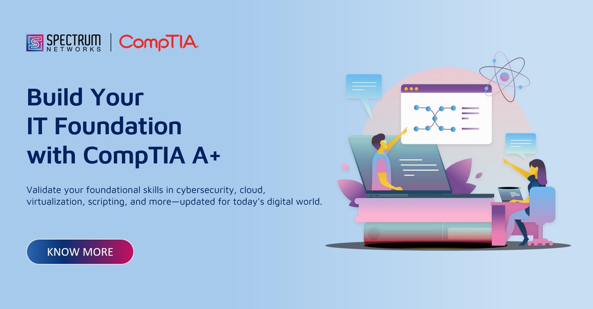specnt's tweet photo. 💻Launch Your IT Career

Our CompTIA A+ training prepares you for the industry standard credential that validates the skills needed by IT support technicians in today's digital world.

👉Enroll now: https://t.co/Lr8CQD12Nb

📩Contact us at insidesales@specnt.com for more details. https://t.co/Yx3qj9b6V8