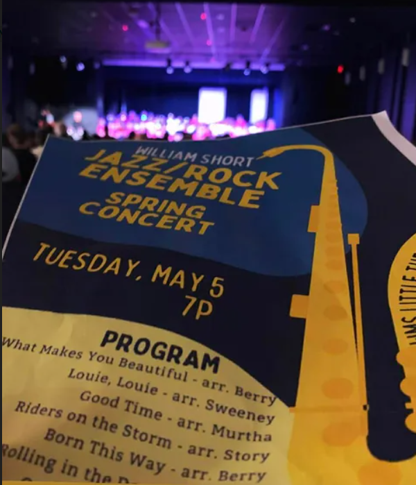GoWestMS's tweet photo. Tuesday, May 5th our William Short Jazz/Rock Ensemble hosted a Spring concert in the Little Theater of Portage West. It was a packed house! 

Outstanding performance Mr. Kozian and musicians!

#Jazz #Rock #Ensemble #AllIn #TheWestWay https://t.co/UbFZvRHatZ