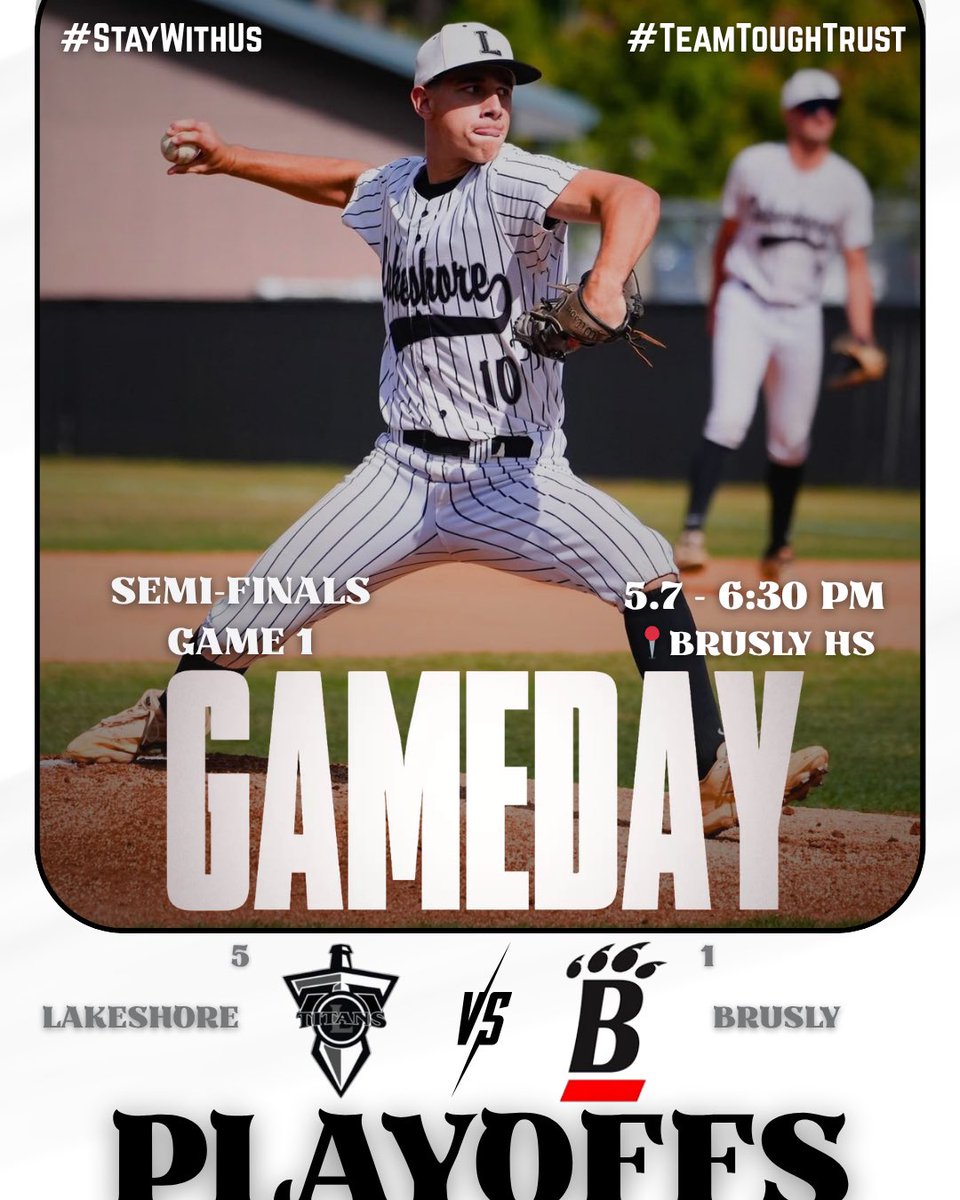 TitanUpBaseball's tweet photo. GAME DAY!

The Titans travel to Brusly High for game 1 of the state semi-finals! First pitch is set for 6:30pm tonight!

 #TeamToughTrust #StayWithUs https://t.co/m4Mu1NpZau