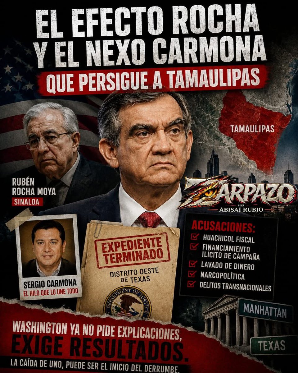 AEA_MX's tweet photo. Morena comienza a vivir su peor pesadilla
Lo que intentaron minimizar como “ataques políticos” o “campañas mediáticas”, hoy se está convirtiendo en expedientes judiciales construidos en cortes de Estados Unidos
https://t.co/4fPxSCYsO8 https://t.co/UzgOAiQYHV