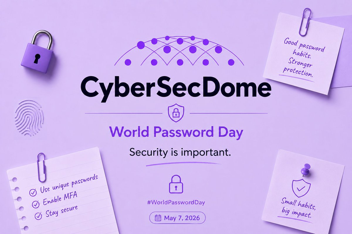 cybersecdome_eu's tweet photo. Strong #passwords and smarter #authentication are key to a safer #digitalworld. 🔐
#WorldPasswordDay is a reminder that simple habits can make a big difference.
#CyberSecDome #CyberSecurity #EU https://t.co/eDDjXZ3PV1