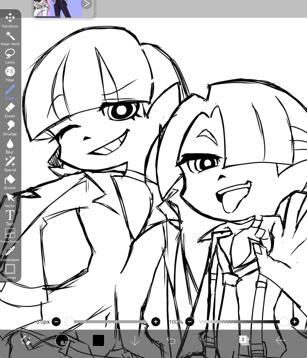 Quick WIP that I'll finish later hehe 🩷🩵 (～￣▽￣) ～ #NewPSG