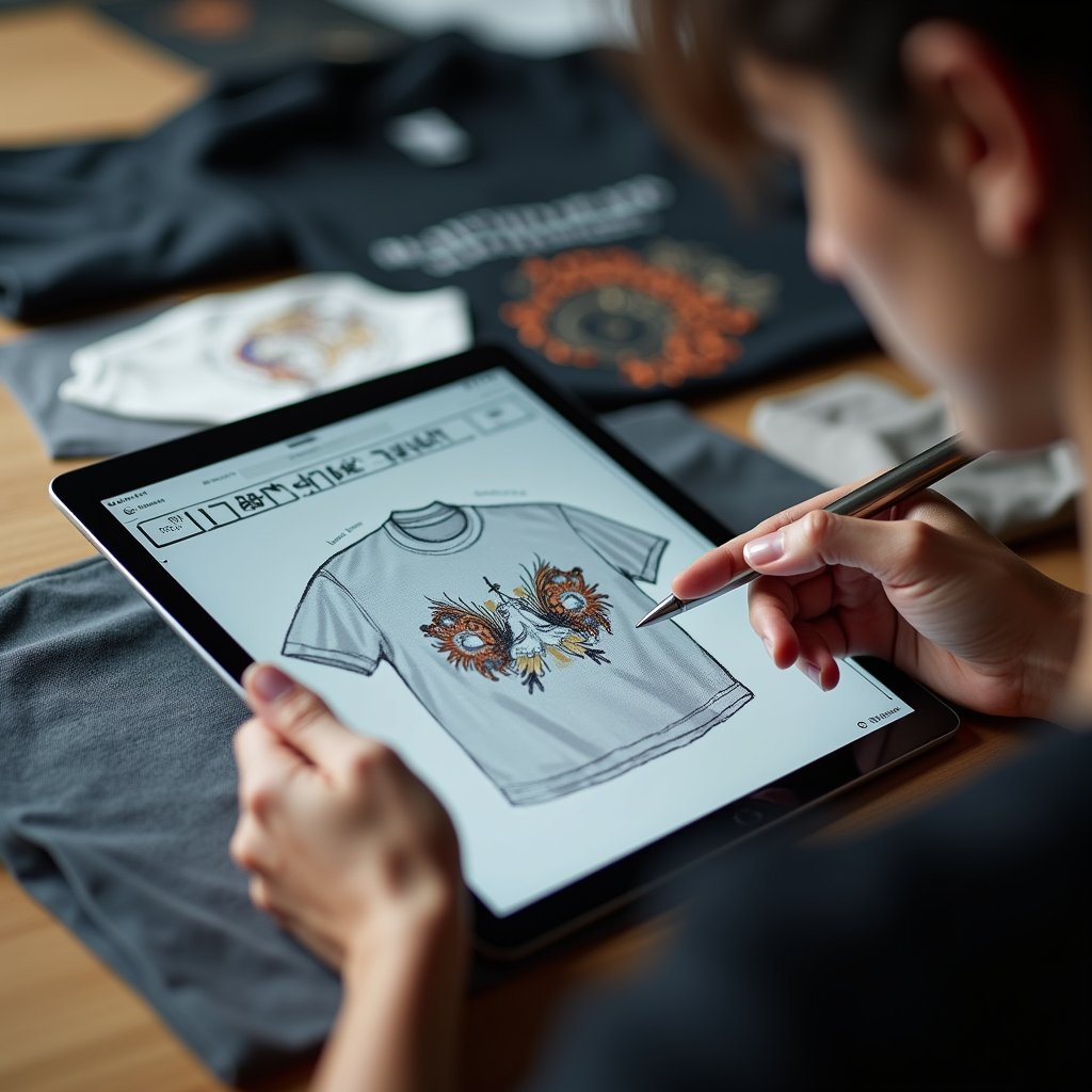 BTDLLC's tweet photo. Behind the design: I take your idea from sketch to shirt in days. Choose from 150+ ready templates, pick embroidery, heat transfer, or print-on-demand, and expect 3–7 day turnaround. Try the design studio and make it yours today! https://t.co/f7ylUalaK5 #CustomTees https://t.co/3ATVJGRzyL